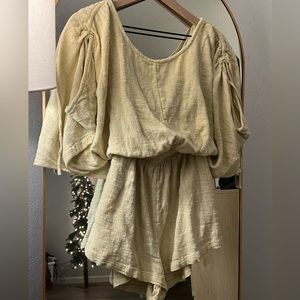 Free People free-est Pietro Tie Back Romper X-Small, OPAL SILK